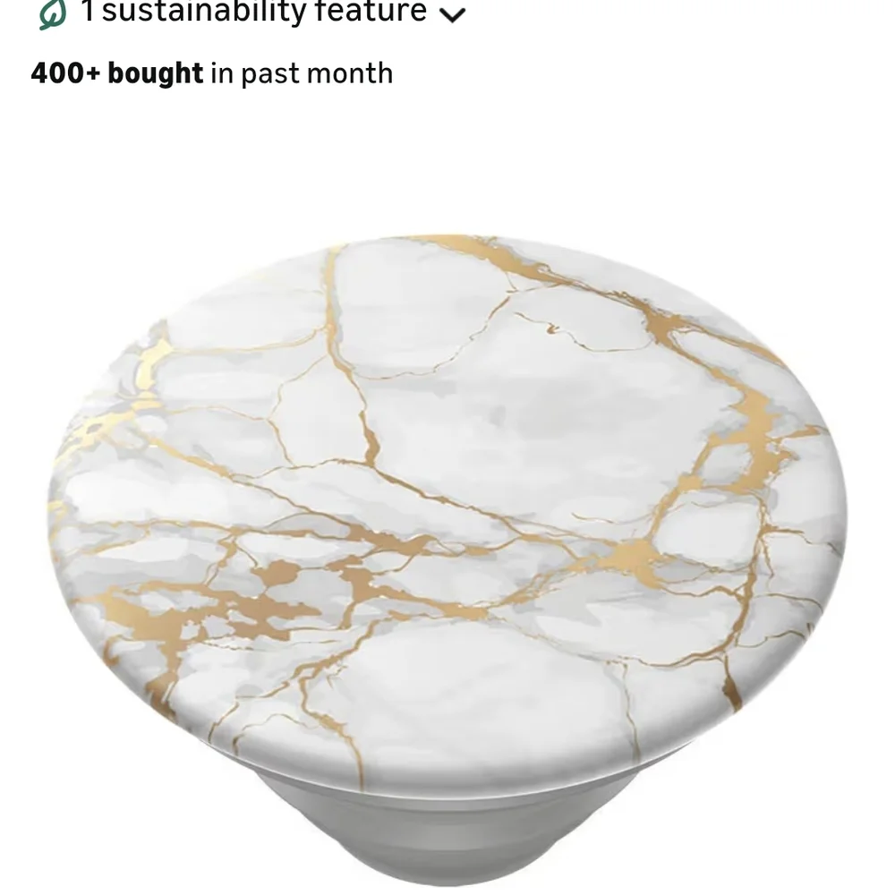 Gold lutz white marble popsocket expanding phone pop grip